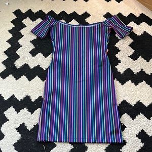 American Apparel Cali Sun & Fun off the shoulder stripped dress